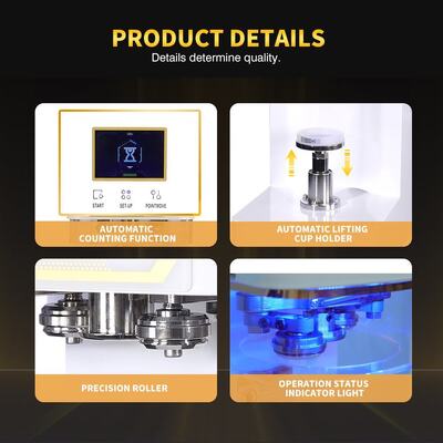 Stainless Steel Milk Tea Shop Tin Can Sealing Machine For Tin Jar Bottle