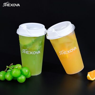 Thick Hard 16oz 24oz Plastic Drink Cups Single Wall For Bubble Tea Smoothies