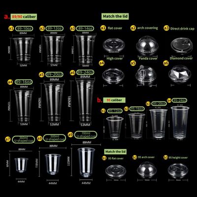 12 /16 /24 /32 oz Disposable Coffee Clear Pet Plastic Cups With logo For Cold Drink