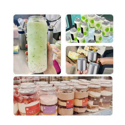 Customizable Logo Transparent PET Plastic Can With 55mm Caliber For Beverages And Cakes