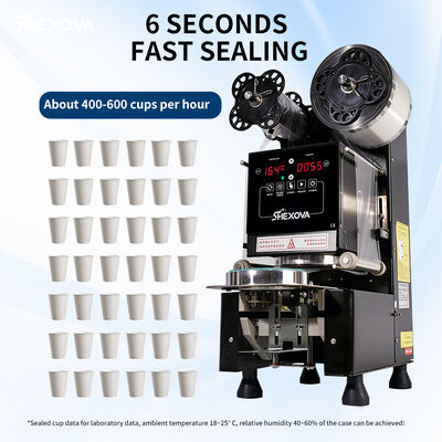 Automatic 3S Seal Milk Tea Plastic Cup Sealing Machine High Efficiency