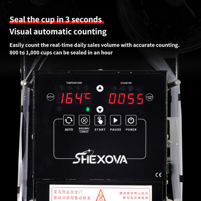 110V 220V Beverage Food Packaging Cup Sealing Machine Automatic Heating For Beverage Shop
