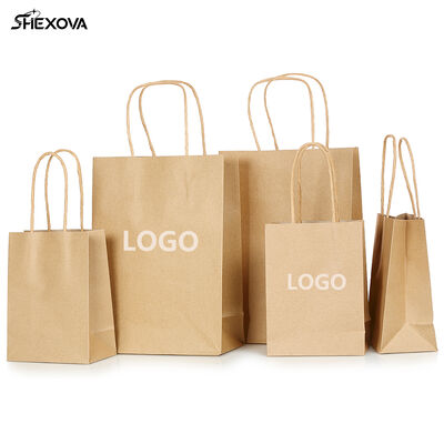 Customized Eco Friendly White Kraft Paper Bag For Single Cup Double Cup