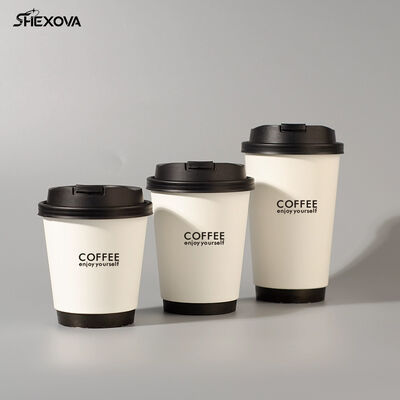 Disposable Custom Double Wall Paper Cups for Coffee Hot Cocoa Takeout Packaging