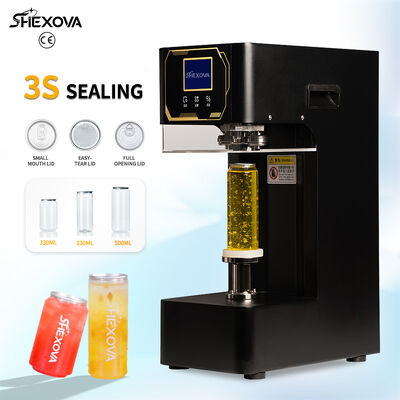 CE Certification Counting Can Sealing Machine 55mm Packing For Tin Plastic Can Milk Tea Shop