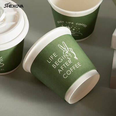 Custom Logo Disposable Double Wall Paper Cups Hot Drink Paper Cup for Cafe Restaurant