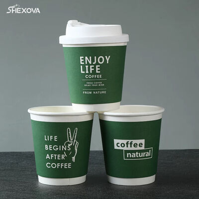 8oz/10oz/12oz/16oz Recyclable Customized Paper Cups With Lids For Coffee Shops