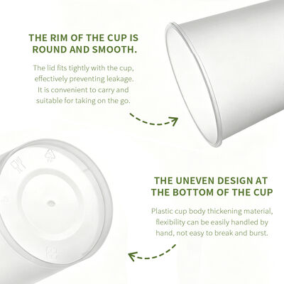 12oz 16oz 24oz U shape plastic cups with lids for Cold Coffee Beverages