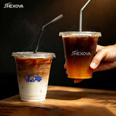 12oz 16oz Single Wall Clear Pet Cup Custom U/Flat shape Plastic Cups With Logo