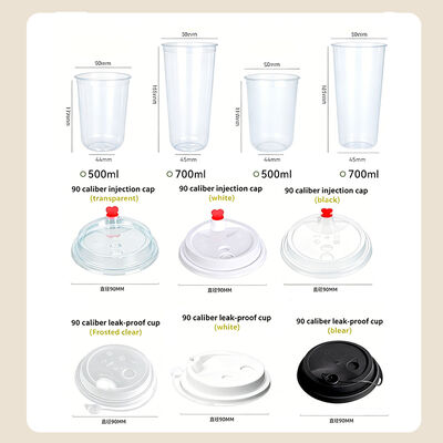 360ml/500ml/700ml Round Bottom Transparency plastic coffee cup For Beverage shop