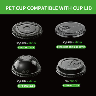 Custom Logo Coffee Cup Pet Cups For Milk Tea Juice 360ml/500ml/700ml U Shape