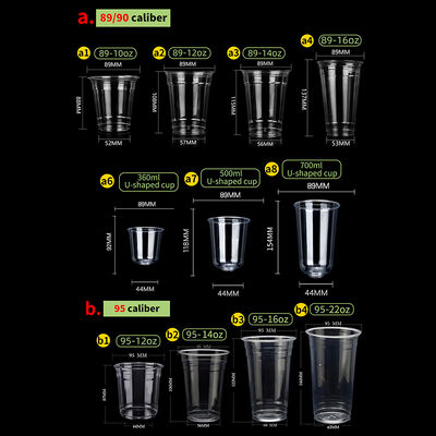 Disposable Custom Print Logo Transparent Round Bottom Pet Cup For Milk Tea Shop