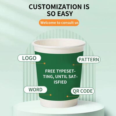 Custom Printed Double Wall Coffee Craft Paper Cup With Logo Hot Gold Stamping