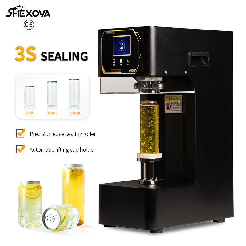 Stainless Steel Milk Tea Shop Tin Can Sealing Machine For Tin Jar Bottle
