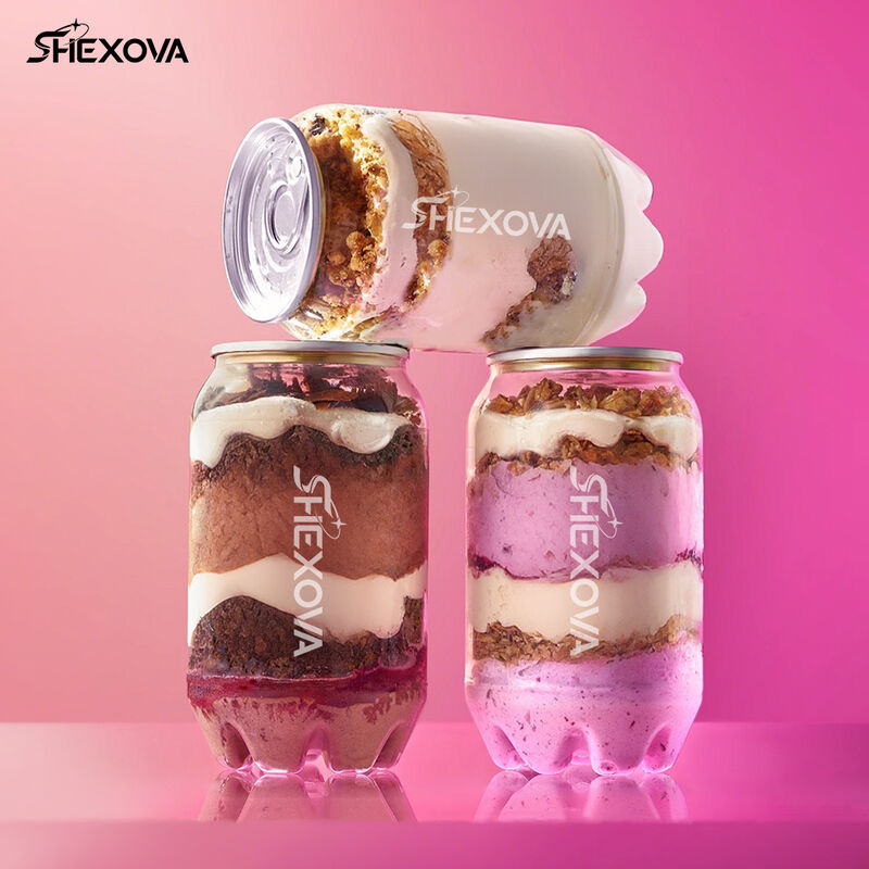 Eco Friendly Transparent 250ml 330ml 500ml Pet Beverage Cans with Aluminum Lid