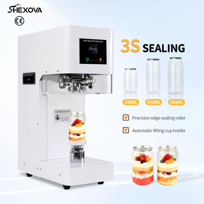 Automatic Can Sealing Machine with 2 Seconds Sealing 55mm Width and 25pcs/min Speed for Beverage Bottles