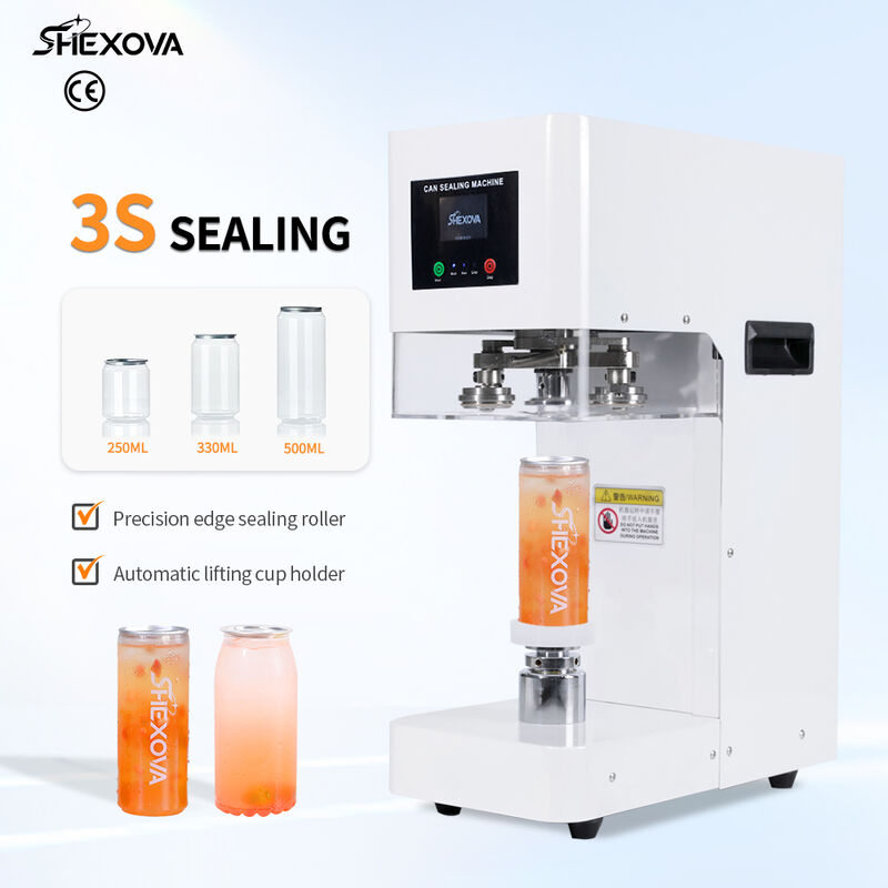 Automatic PET Can Sealing Machine with 25 Cans/min Speed, 110V/220V Voltage, and 55mm Seal Width