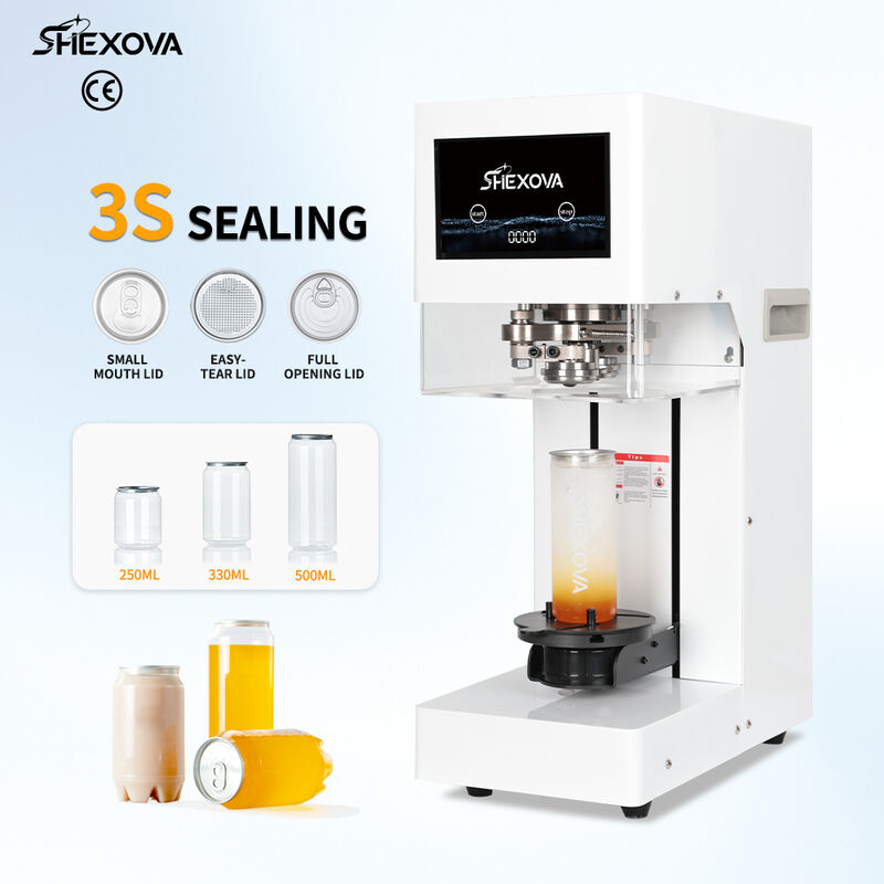 CE Fully Automatic PET Beverage Can Sealing Machine For Soda Coffee Shop