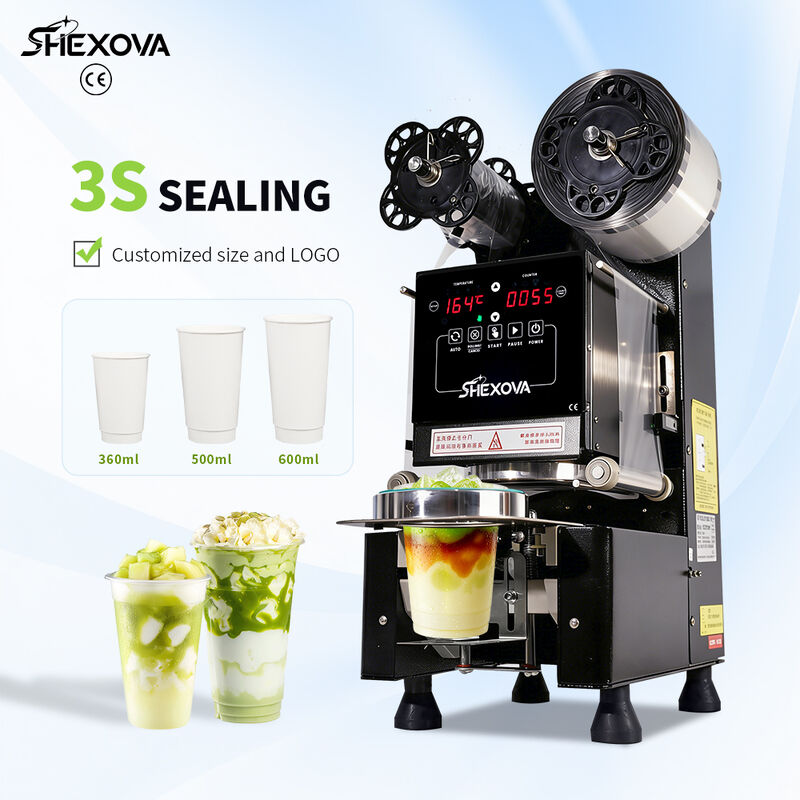 Fully Automatic Electric Plastic Cup Lid Sealer Machine With Paper PP Film
