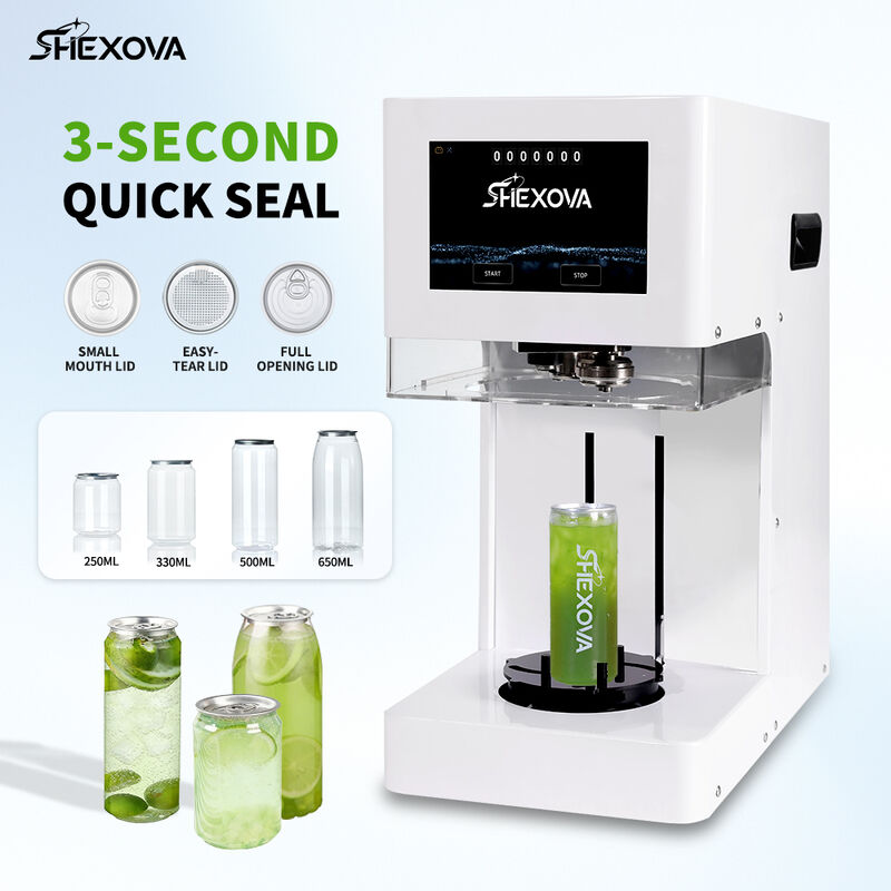 Self-Adjusting 110V 220V Pop Can Sealing Machine Without Adapter For Beverage Shops