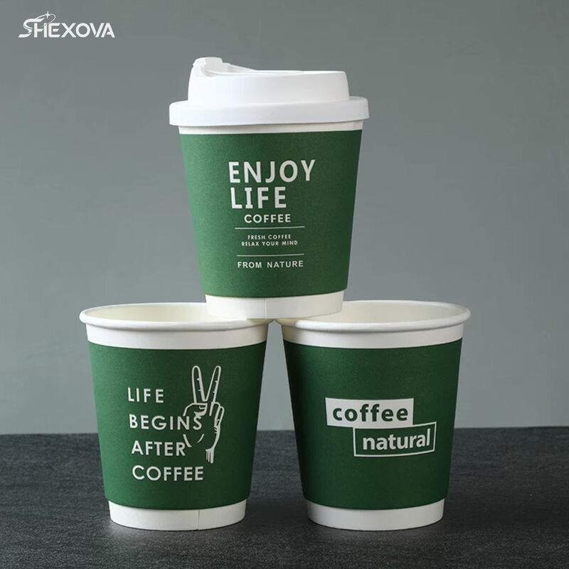 8oz/10oz/12oz/16oz Recyclable Customized Paper Cups With Lids For Coffee Shops