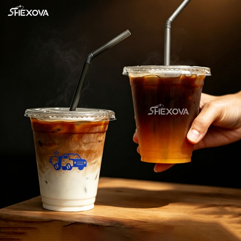 12oz 16oz Single Wall Clear Pet Cup Custom U/Flat shape Plastic Cups With Logo