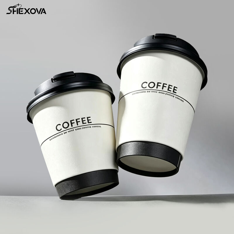Custom Printed Double Wall Coffee Craft Paper Cup With Logo Hot Gold Stamping