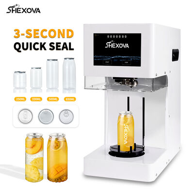 Máquina de selagem automática para latas de animais de estimação, sem rotação e sem base, com tela personalizada
